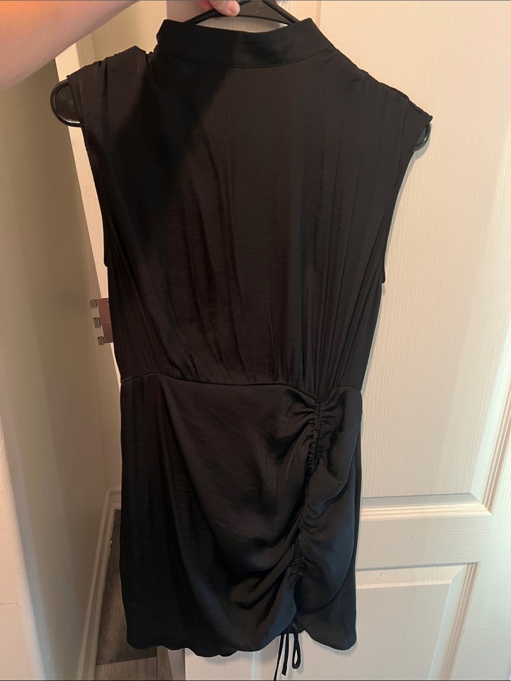 Black Sleeveless Ruched Dress - Classic Evening Style